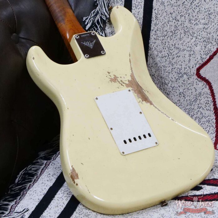 Fender Custom Shop Andy Hicks Masterbuilt 1961 Stratocaster Roasted Flame Maple Neck Brazilian Rosewood Board Relic Vintage White - Image 13