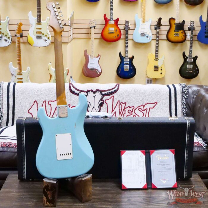 Fender Custom Shop Andy Hicks Masterbuilt 1964 Stratocaster Brazilian Rosewood Board Josefina Hand-Wound Pickups Joueneyman Relic Aged Daphne Blue - Image 10