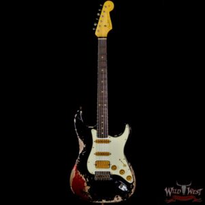 Fender Custom Shop Wild West Black Lightning 2.0 Stratocaster HSS Rosewood Board 22 Frets Heavy Relic Candy Apple Red - Image 3