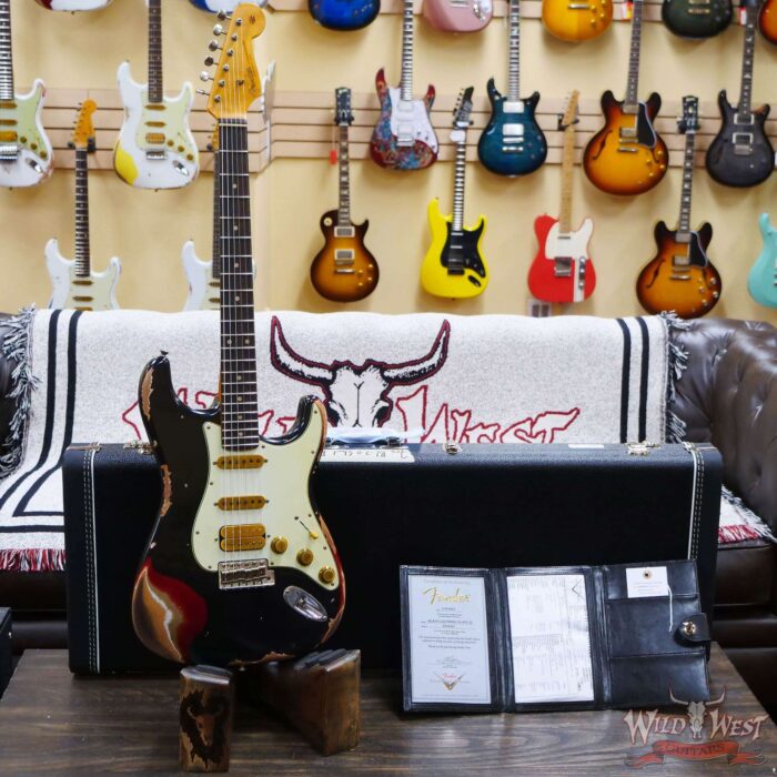 Fender Custom Shop Wild West Black Lightning 2.0 Stratocaster HSS Rosewood Board 22 Frets Heavy Relic Candy Apple Red - Image 6