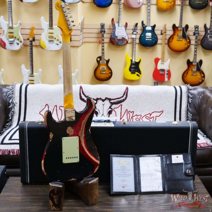 Fender Custom Shop Wild West Black Lightning 2.0 Stratocaster HSS Rosewood Board 22 Frets Heavy Relic Candy Apple Red - Image 10