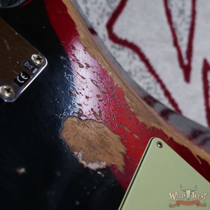 Fender Custom Shop Wild West Black Lightning 2.0 Stratocaster HSS Rosewood Board 22 Frets Heavy Relic Candy Apple Red - Image 13