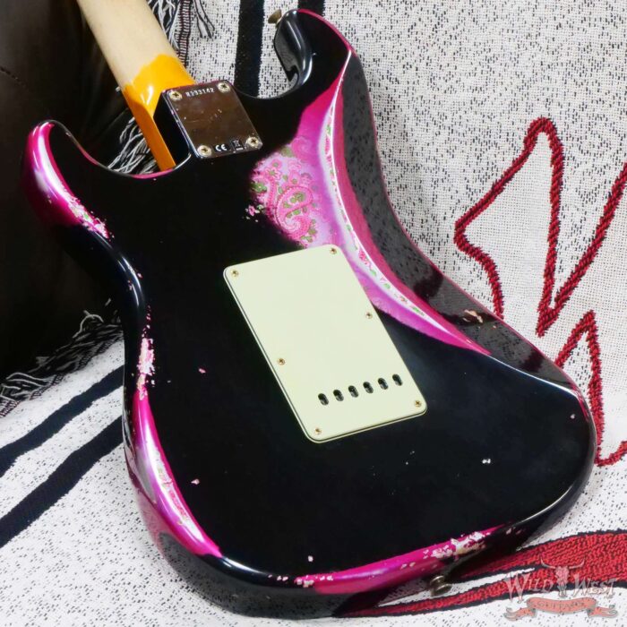 Fender Custom Shop Wild West Black Lightning 2.0 Stratocaster HSS Maple Board 22 Frets Heavy Relic Pink Paisley - Image 11