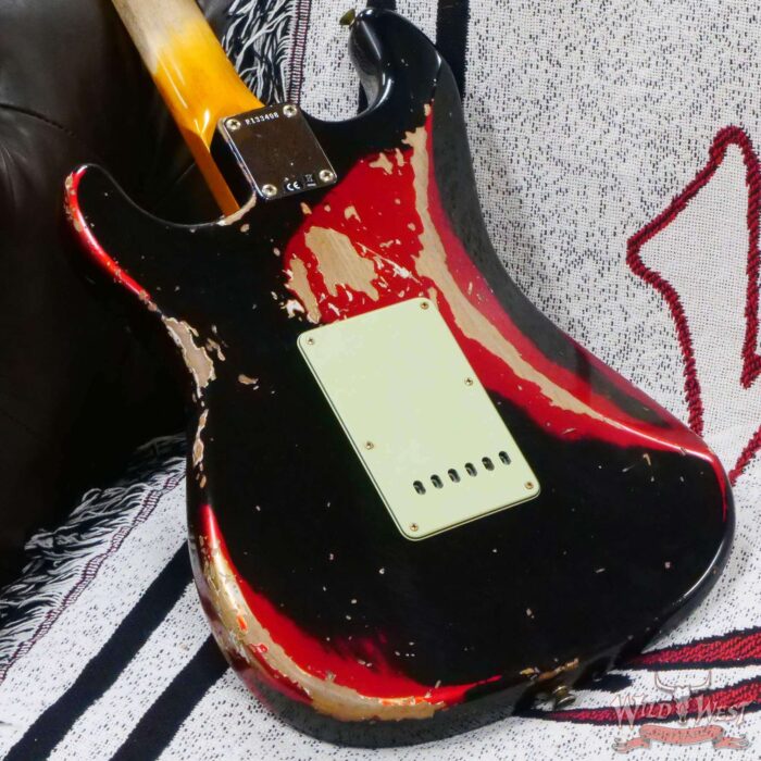 Fender Custom Shop Wild West Black Lightning 2.0 Stratocaster HSS Maple Board 22 Frets Heavy Relic Candy Apple Red 7.75 LBS - Image 12