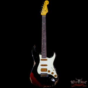 Fender Custom Shop Wild West Black Lightning 2.0 Stratocaster HSS Rosewood Board 22 Frets Heavy Relic Candy Apple Red - Image 3