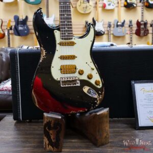 Fender Custom Shop Wild West Black Lightning 2.0 Stratocaster HSS Rosewood Board 22 Frets Heavy Relic Candy Apple Red - Image 8