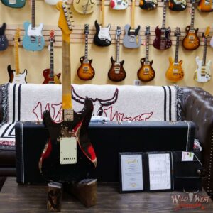 Fender Custom Shop Wild West Black Lightning 2.0 Stratocaster HSS Rosewood Board 22 Frets Heavy Relic Candy Apple Red - Image 9