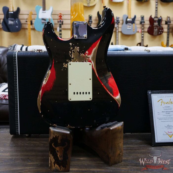 Fender Custom Shop Wild West Black Lightning 2.0 Stratocaster HSS Rosewood Board 22 Frets Heavy Relic Candy Apple Red - Image 11