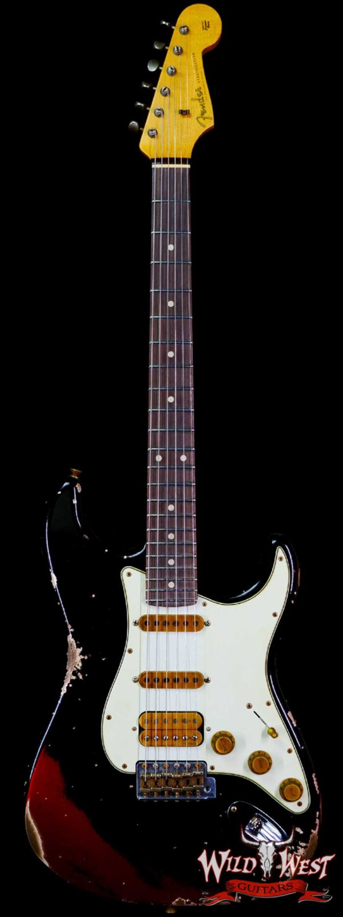 Fender Custom Shop Wild West Black Lightning 2.0 Stratocaster HSS Rosewood Board 22 Frets Heavy Relic Candy Apple Red - Image 1