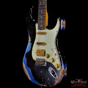 Fender Custom Shop Wild West Black Lightning 2.0 Stratocaster HSS Rosewood Board 22 Frets Heavy Relic Lake Placid Blue - Image 2