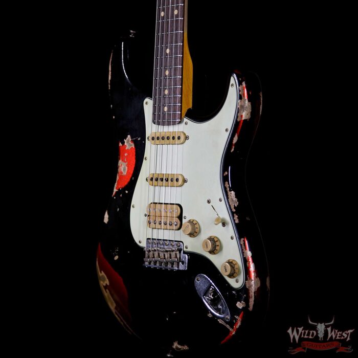 Fender Custom Shop Black Lightning Stratocaster Heavy Relic HSS Rosewood Board Candy Apple Red - Image 2