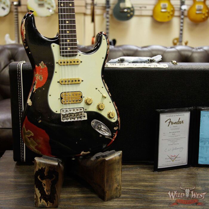 Fender Custom Shop Black Lightning Stratocaster Heavy Relic HSS Rosewood Board Candy Apple Red - Image 13