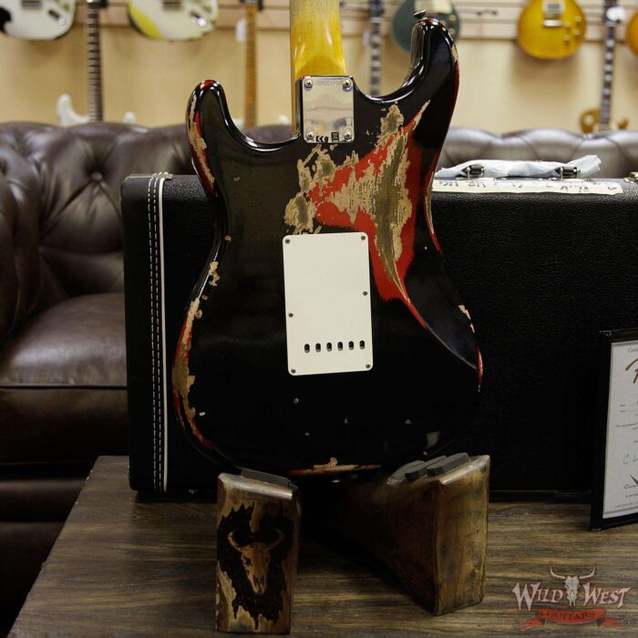Fender Custom Shop Black Lightning Stratocaster Heavy Relic HSS Rosewood Board Candy Apple Red - Image 15