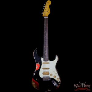 Fender Custom Shop Black Lightning Stratocaster Heavy Relic HSS Rosewood Board Candy Apple Red - Image 4