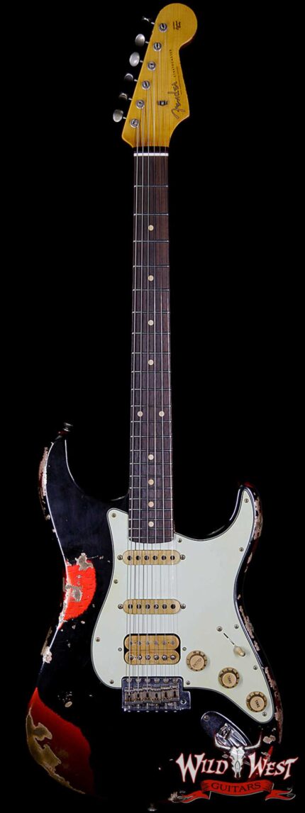 Fender Custom Shop Black Lightning Stratocaster Heavy Relic HSS Rosewood Board Candy Apple Red