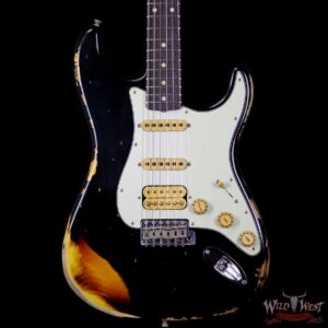 Fender Custom Shop Black Lightning 2.0 Stratocaster Heavy Relic HSS 21 Frets Rosewood Board 3 Tone Sunburst - Image 3