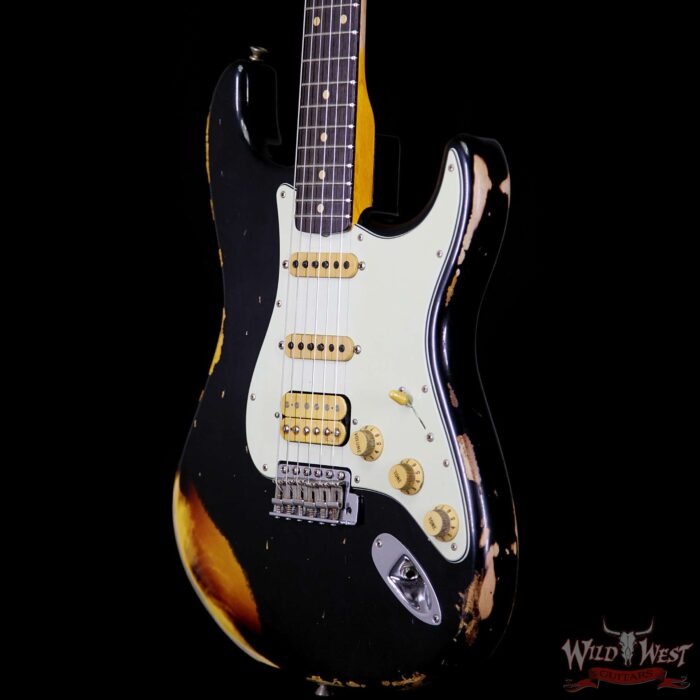 Fender Custom Shop Black Lightning 2.0 Stratocaster Heavy Relic HSS 21 Frets Rosewood Board 3 Tone Sunburst - Image 2