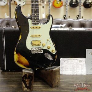 Fender Custom Shop Black Lightning 2.0 Stratocaster Heavy Relic HSS 21 Frets Rosewood Board 3 Tone Sunburst - Image 11