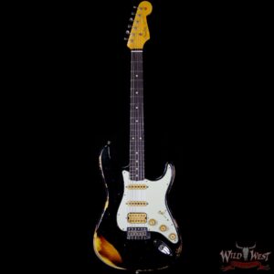 Fender Custom Shop Black Lightning 2.0 Stratocaster Heavy Relic HSS 21 Frets Rosewood Board 3 Tone Sunburst - Image 4