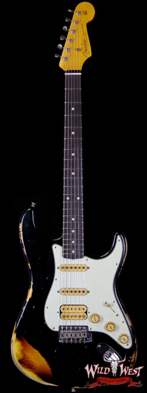 Fender Custom Shop Black Lightning 2.0 Stratocaster Heavy Relic HSS 21 Frets Rosewood Board 3 Tone Sunburst