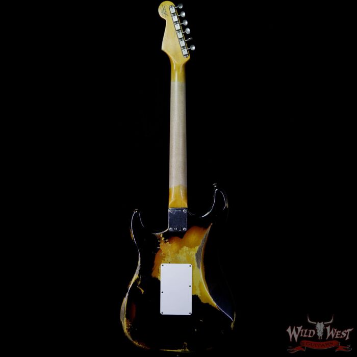 Fender Custom Shop Black Lightning Stratocaster Floyd Rose HSS Heavy Relic Rosewood Board 3 Tone Sunburst - Image 5