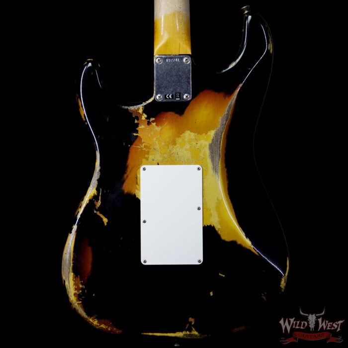 Fender Custom Shop Black Lightning Stratocaster Floyd Rose HSS Heavy Relic Rosewood Board 3 Tone Sunburst - Image 6