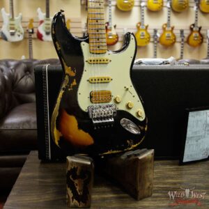 Fender Custom Shop Black Lightning Stratocaster Floyd Rose HSS Heavy Relic Rosewood Board 3 Tone Sunburst - Image 12