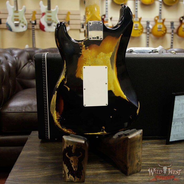 Fender Custom Shop Black Lightning Stratocaster Floyd Rose HSS Heavy Relic Rosewood Board 3 Tone Sunburst - Image 14
