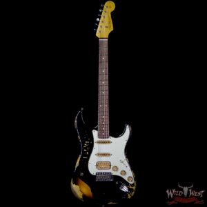 Fender Custom Shop Black Lightning Stratocaster HSS Heavy Relic Rosewood Board 3 Tone Sunburst - Image 4