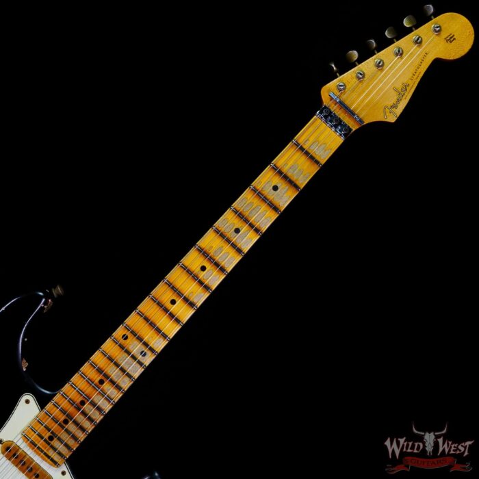 Fender Custom Shop Wild West Black Lightning Stratocaster HSS Floyd Rose Maple Board 22 Frets Heavy Relic Candy Apple Red - Image 4