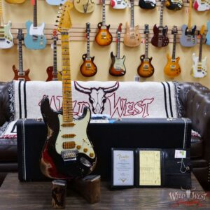 Fender Custom Shop Wild West Black Lightning Stratocaster HSS Floyd Rose Maple Board 22 Frets Heavy Relic Candy Apple Red - Image 6
