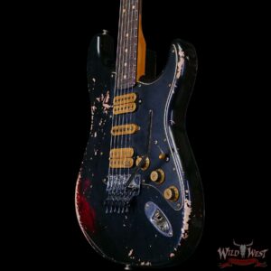 Fender Custom Shop Wild West Black Lightning Stratocaster Floyd Rose HSH Rosewood Board 22 Frets Heavy Relic Candy Apple Red 8.10 lbs - Image 2
