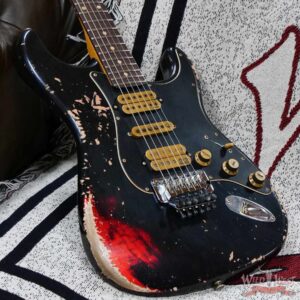 Fender Custom Shop Wild West Black Lightning Stratocaster Floyd Rose HSH Rosewood Board 22 Frets Heavy Relic Candy Apple Red 8.10 lbs - Image 8