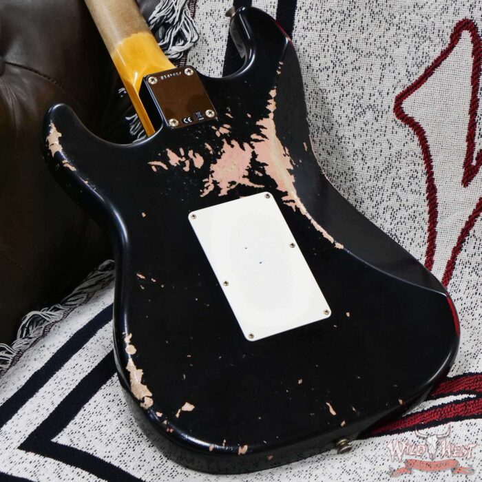Fender Custom Shop Wild West Black Lightning Stratocaster Floyd Rose HSH Rosewood Board 22 Frets Heavy Relic Candy Apple Red 8.10 lbs - Image 12