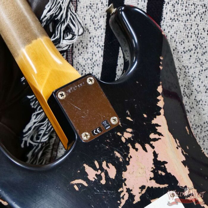 Fender Custom Shop Wild West Black Lightning Stratocaster Floyd Rose HSH Rosewood Board 22 Frets Heavy Relic Candy Apple Red 8.10 lbs - Image 13