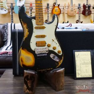 Fender Custom Shop Wild West Black Lightning Stratocaster HSS Floyd Rose Maple Board 22 Frets Heavy Relic 2 Tone Sunburst - Image 8