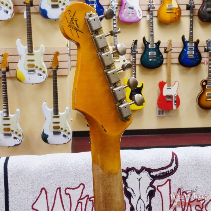 Fender Custom Shop Wild West Black Lightning Stratocaster HSS Floyd Rose Maple Board 22 Frets Heavy Relic Pink Paisley - Image 11
