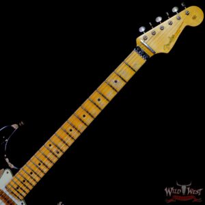 Fender Custom Shop Wild West Black Lightning Stratocaster Floyd Rose Heavy Relic Maple Board 22 Frets Candy Apple Red - Image 4