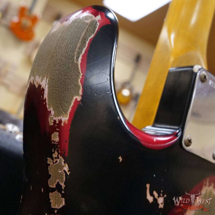 Fender Custom Shop Wild West Black Lightning Stratocaster Floyd Rose Heavy Relic Maple Board 22 Frets Candy Apple Red - Image 13
