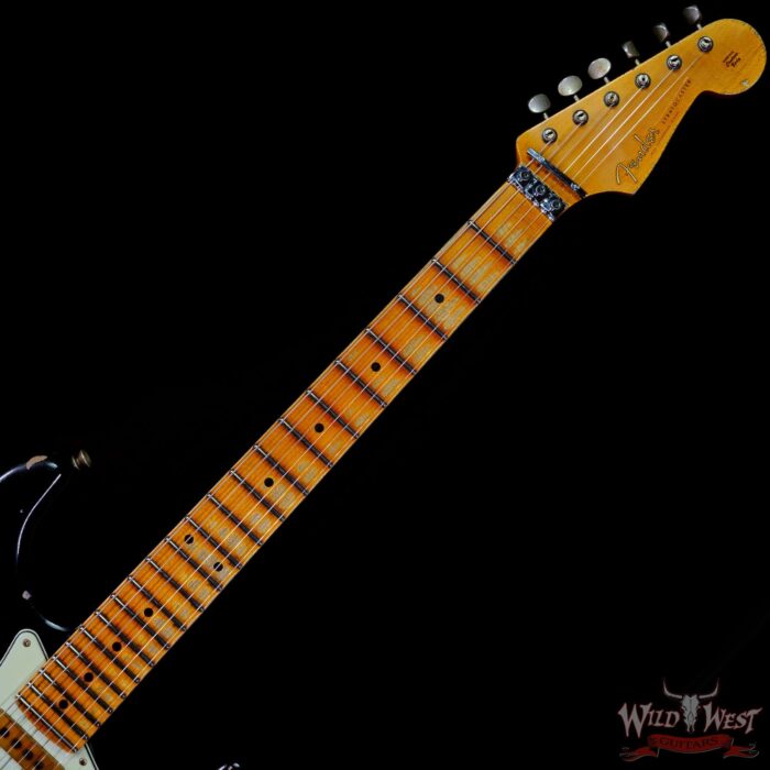Fender Custom Shop Wild West Black Lightning Stratocaster Floyd Rose Heavy Relic Maple Board 22 Lake Placid Blue - Image 4