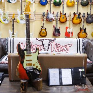 Fender Custom Shop Wild West Black Lightning Stratocaster HSS Floyd Rose Rosewood Board 22 Frets Heavy Relic Candy Tangerine - Image 6