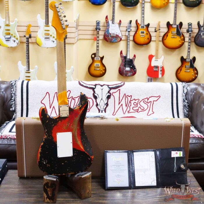 Fender Custom Shop Wild West Black Lightning Stratocaster HSS Floyd Rose Rosewood Board 22 Frets Heavy Relic Candy Tangerine - Image 10