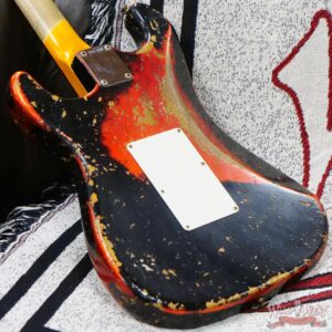 Fender Custom Shop Wild West Black Lightning Stratocaster HSS Floyd Rose Rosewood Board 22 Frets Heavy Relic Candy Tangerine - Image 12