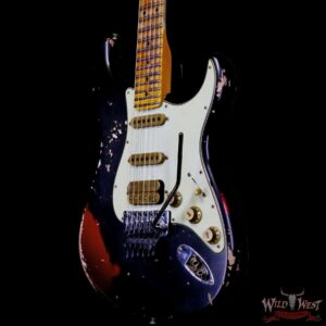 Fender Custom Shop Wild West Black Lightning Stratocaster HSS Floyd Rose Maple Fingerboard 22 Frets Heavy Relic Candy Apple Red 7.95 LBS - Image 2
