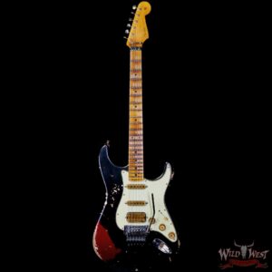 Fender Custom Shop Wild West Black Lightning Stratocaster HSS Floyd Rose Maple Fingerboard 22 Frets Heavy Relic Candy Apple Red 7.95 LBS - Image 3