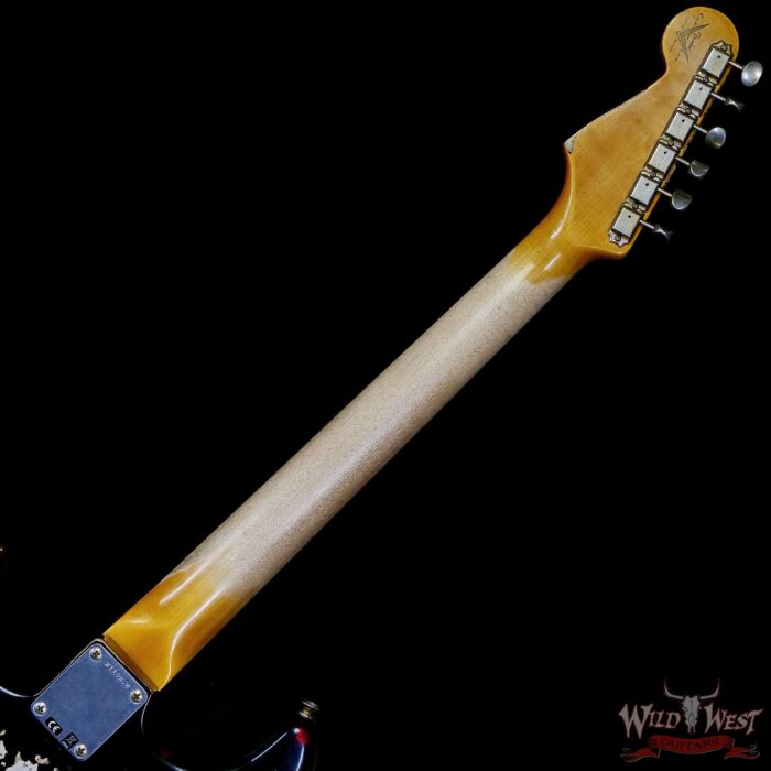 Fender Custom Shop Wild West Black Lightning Stratocaster HSS Floyd Rose Maple Fingerboard 22 Frets Heavy Relic Candy Apple Red 7.95 LBS - Image 5