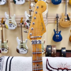 Fender Custom Shop Wild West Black Lightning Stratocaster HSS Floyd Rose Maple Fingerboard 22 Frets Heavy Relic Candy Apple Red 7.95 LBS - Image 7