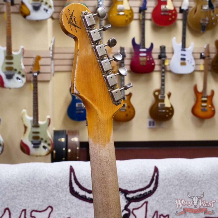 Fender Custom Shop Wild West Black Lightning Stratocaster HSS Floyd Rose Maple Fingerboard 22 Frets Heavy Relic Candy Apple Red 7.95 LBS - Image 12
