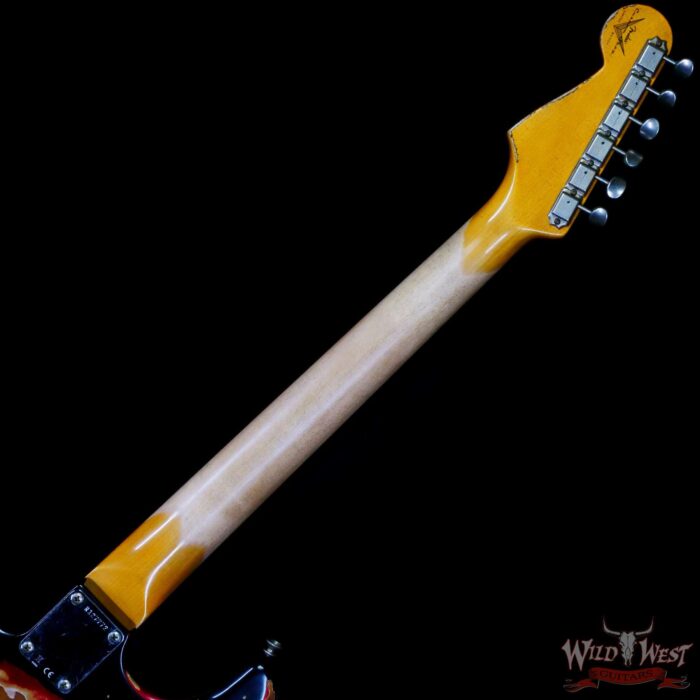Fender Custom Shop Wild West Black Lightning Stratocaster HSS Floyd Rose Rosewood Board Black Pickguard Heavy Relic Candy Apple Red - Image 5
