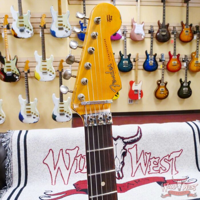 Fender Custom Shop Wild West Black Lightning Stratocaster HSS Floyd Rose Rosewood Board Black Pickguard Heavy Relic Candy Apple Red - Image 7